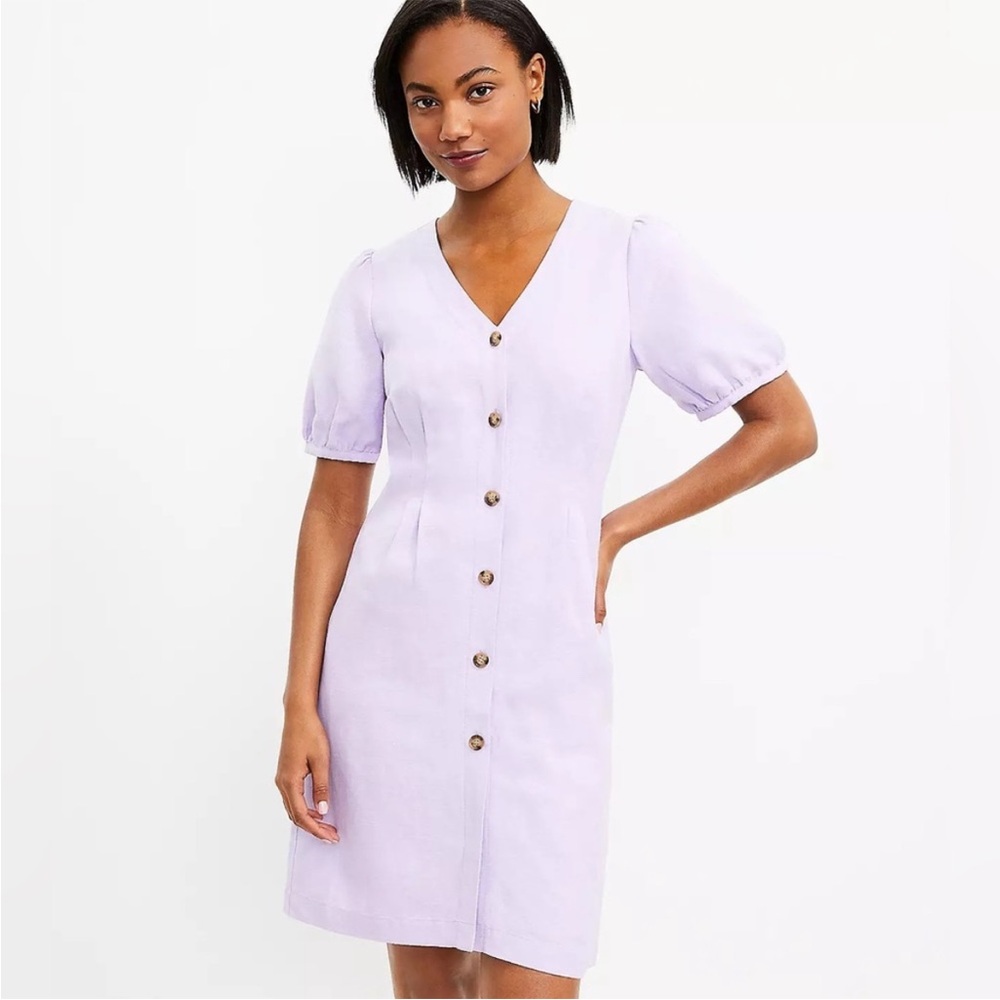 Lavender button down dress